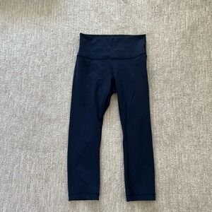 LULULEMON Wunder Under Crop Leggings Navy 6
